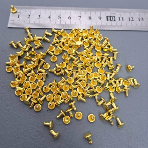 Double Cap Rivets Gold  6mm (100s)