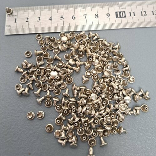 Double Cap Rivets Silver  6mm (100s)