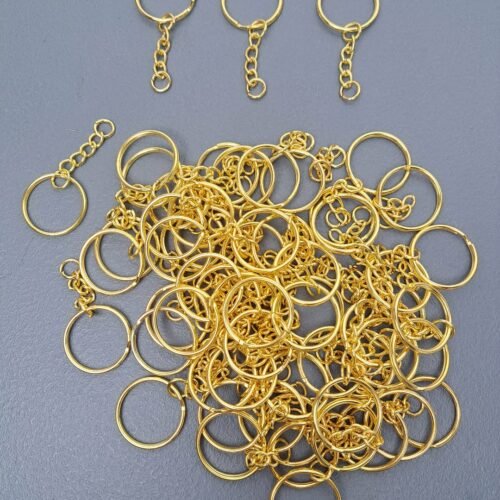 Key Rings 25mm Gold  With Chain (100s)